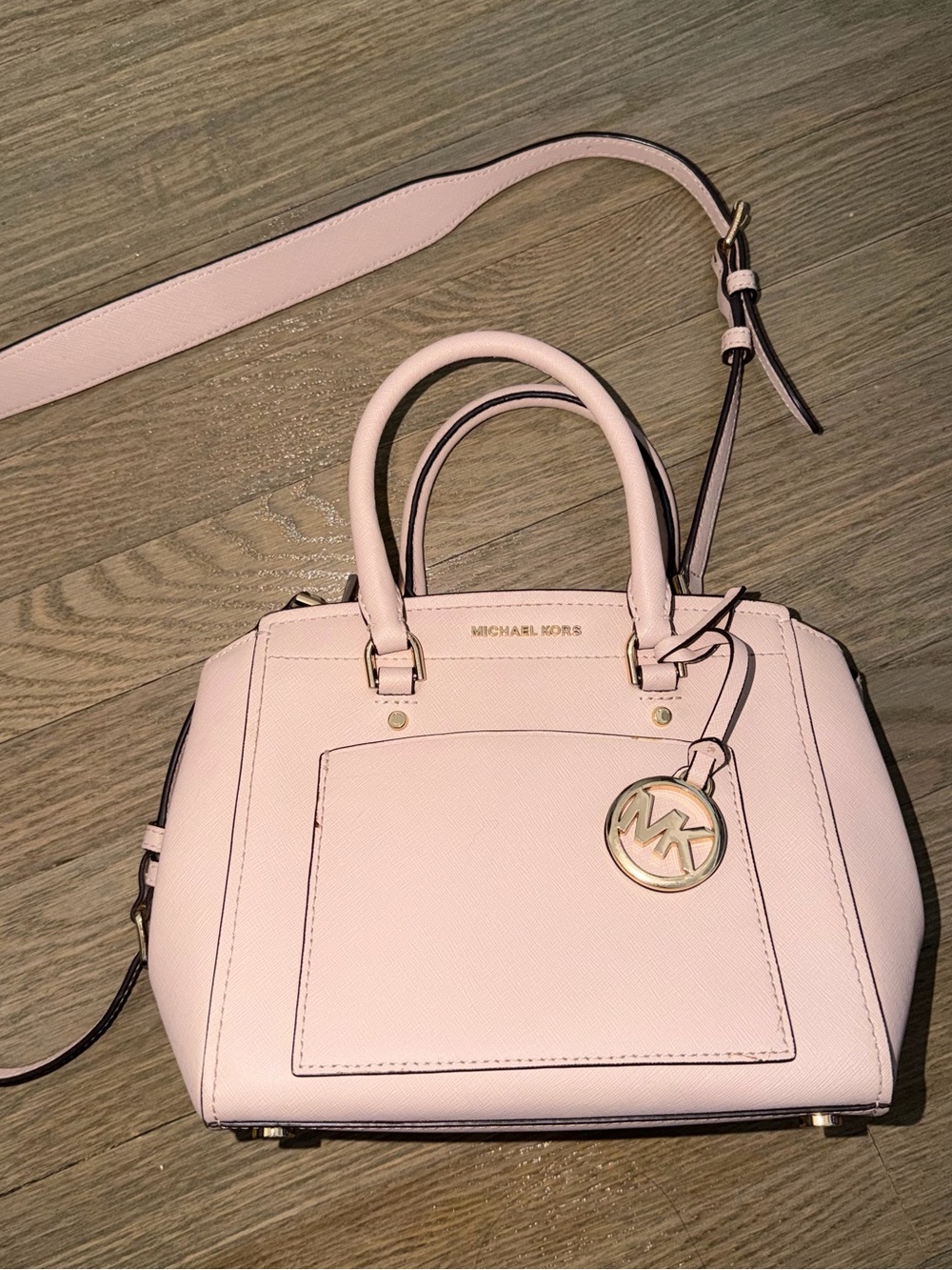 Michael Kors Pink Medium Saffiano Leather Satchel Bag